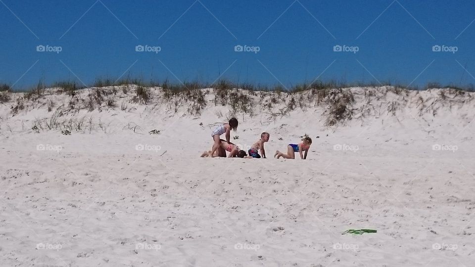 Beach leapfrog.