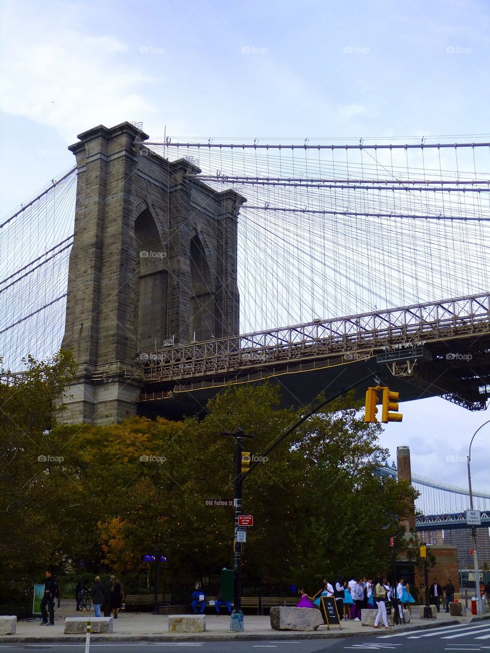 NEW YORK CITY BROOKLYN BRIDGE SUSPENSION TOWER