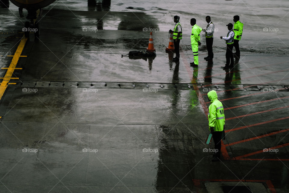 Airport in rainy day 