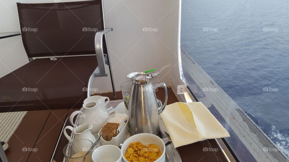 Breakfast on a cruise balcony