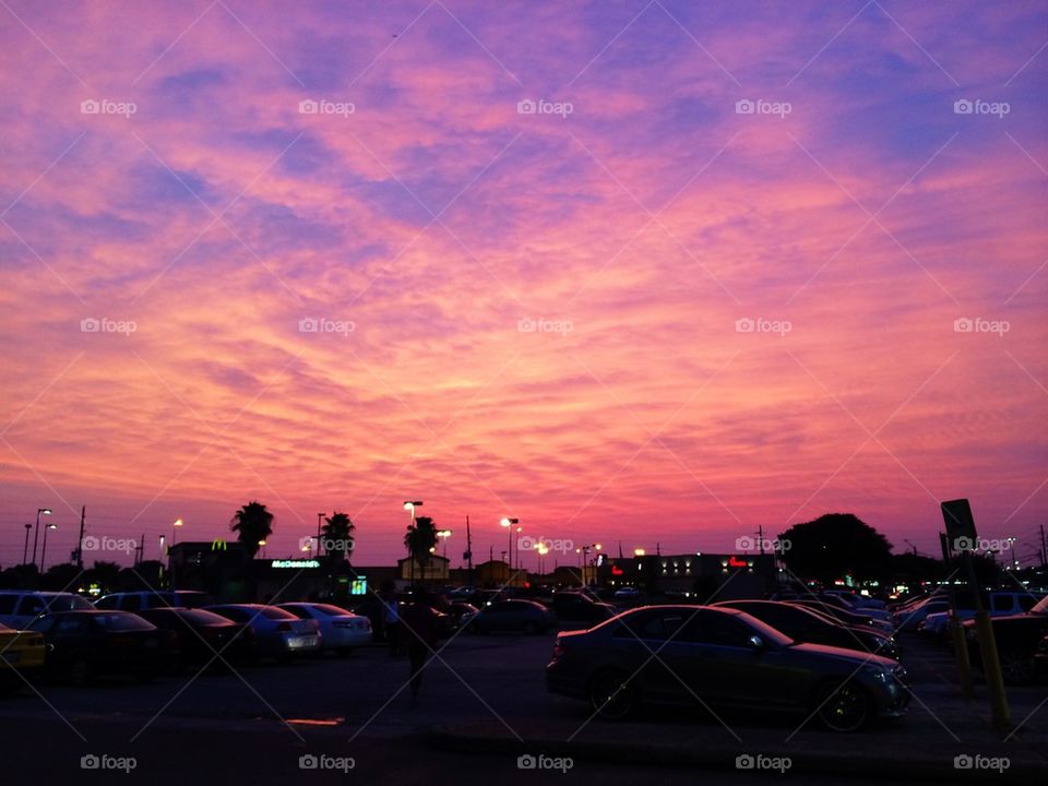 Parking lot sunset