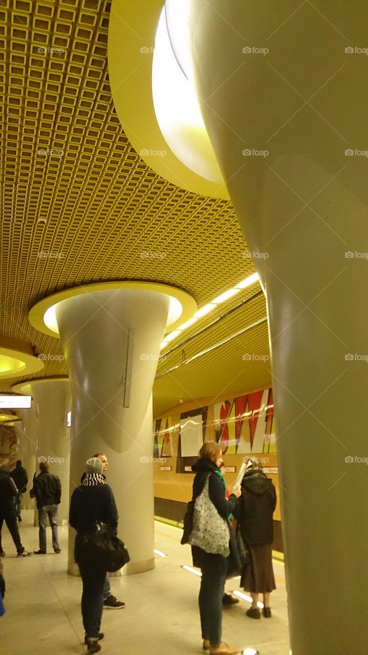 Yellow subway station, Warsaw