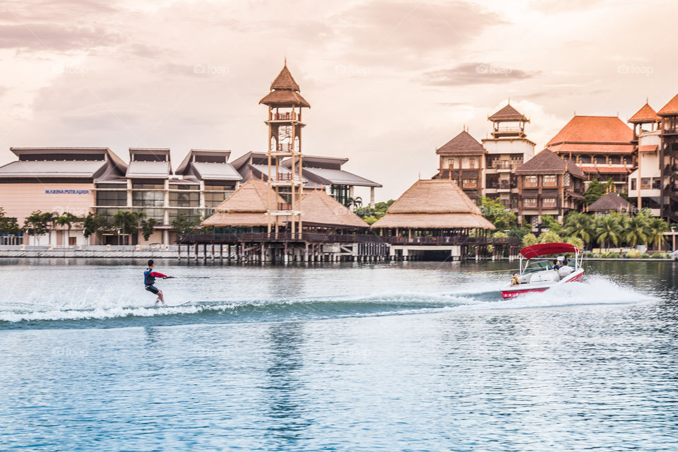 Person doing water sport