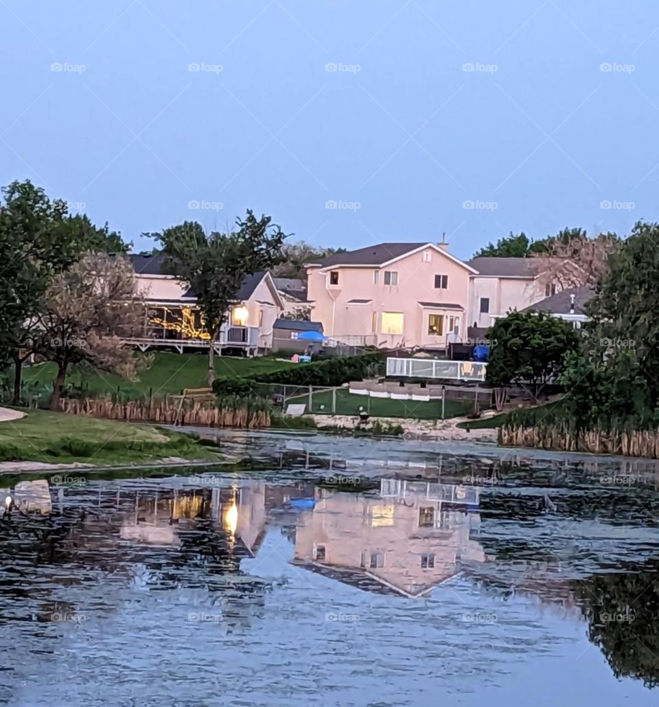 evening window reflection