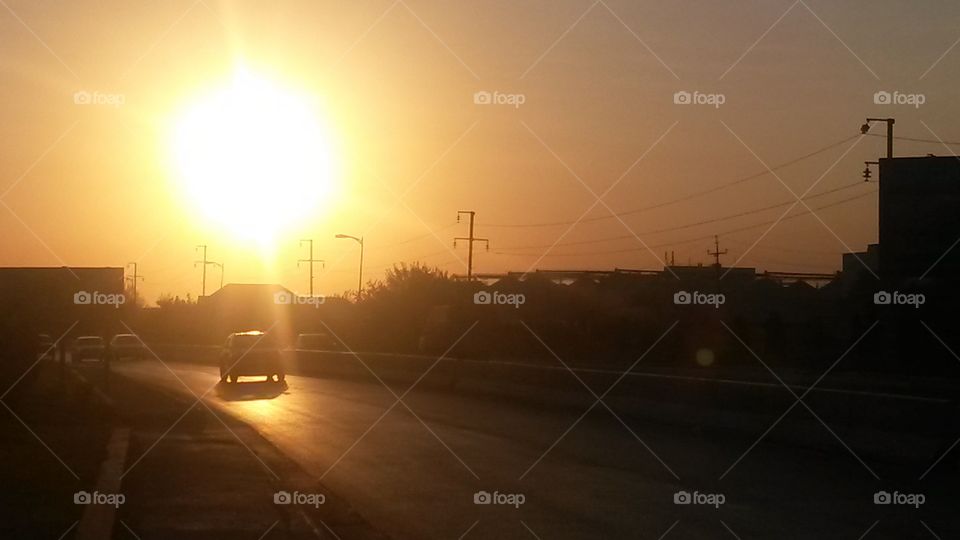 road and sunset