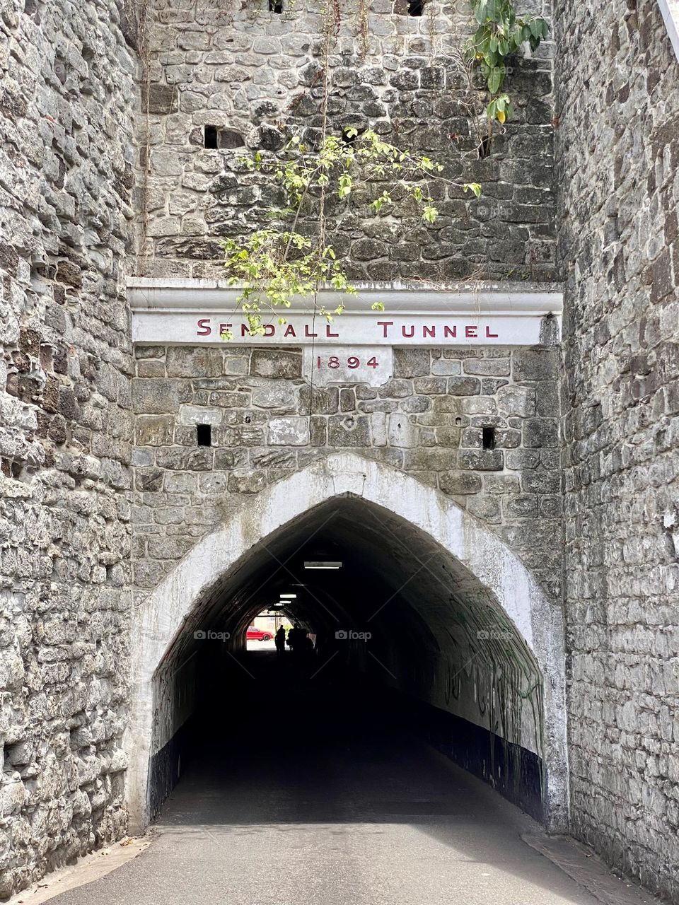 An old tunnel through a mountain