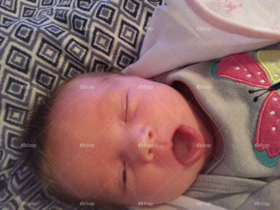Baby mid yawn