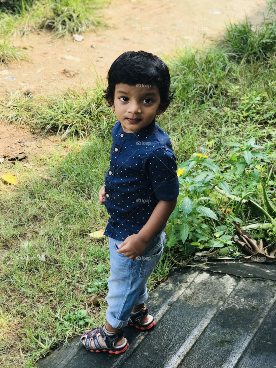 Indian baby boy with trendy look 