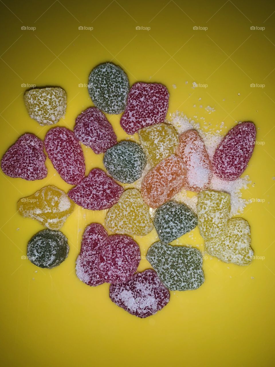 Sour candies coated in sugar 