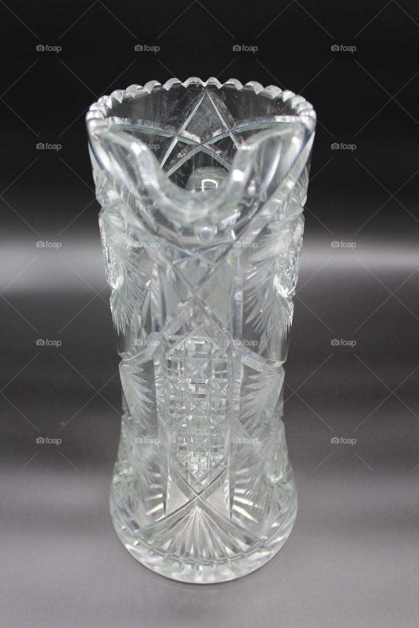 Lip of Early American Pattern Glass Champagne Pitcher