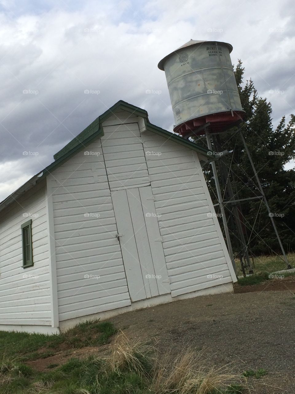 Old building with water tower, Lakewood Heritage Center, Belmar, Lakewood, Colorado 

