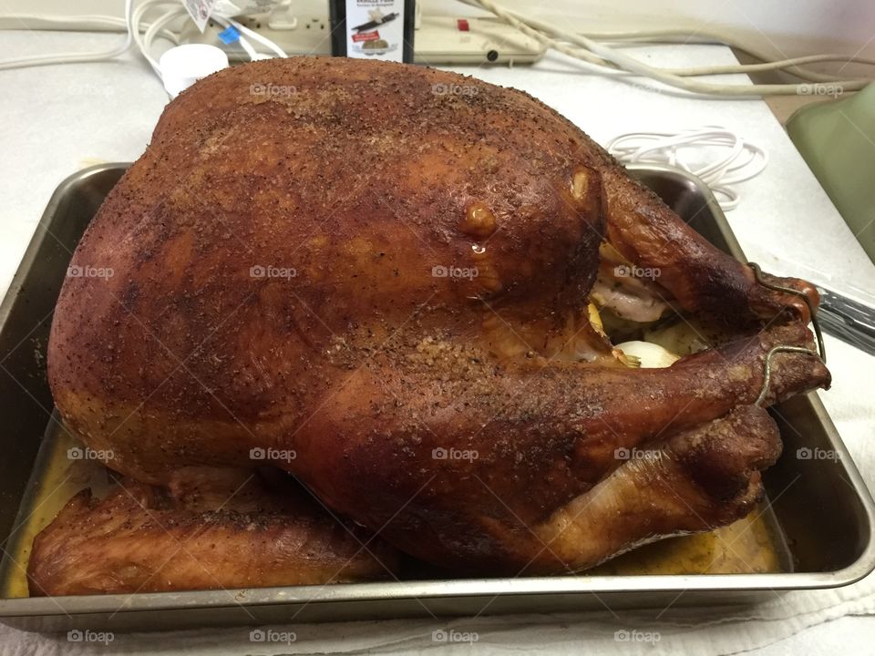 Perfectly smoked Turkey fresh out of Treager smoker 