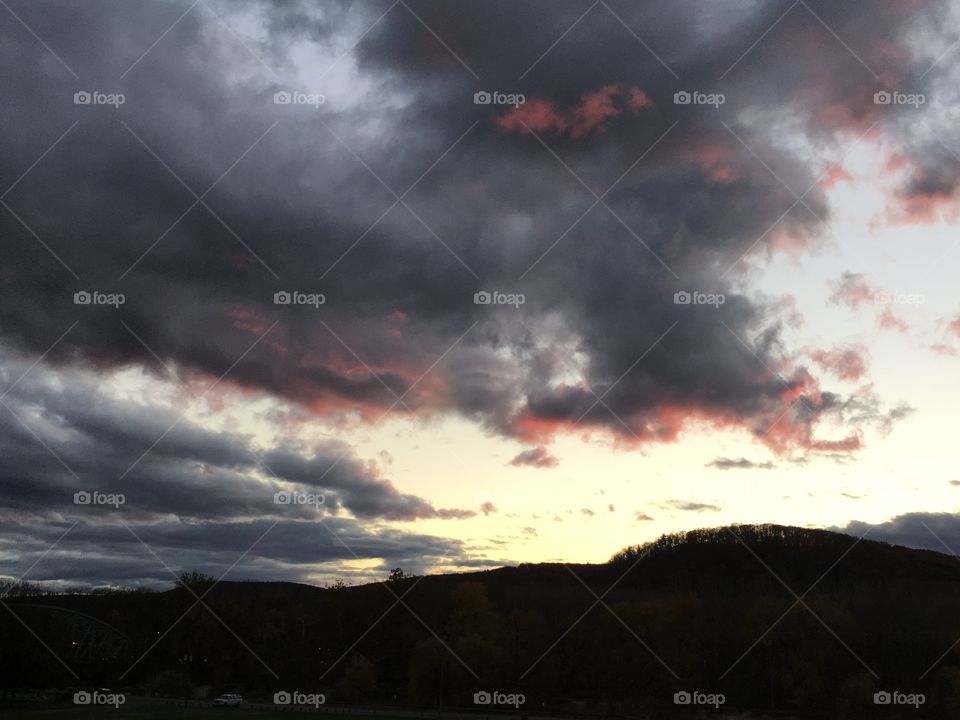 Clouds pink and purple