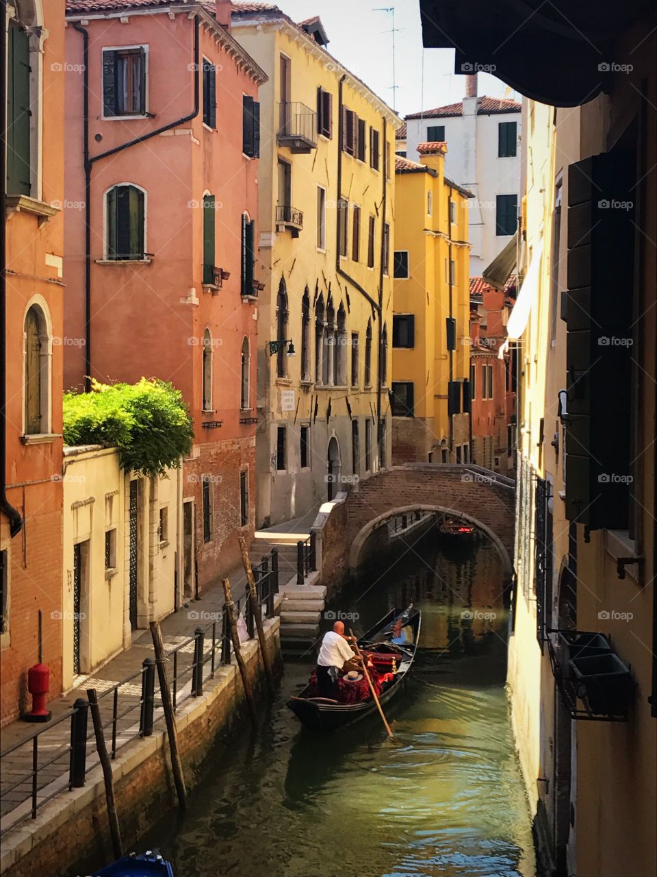 Gondola on quiet canal