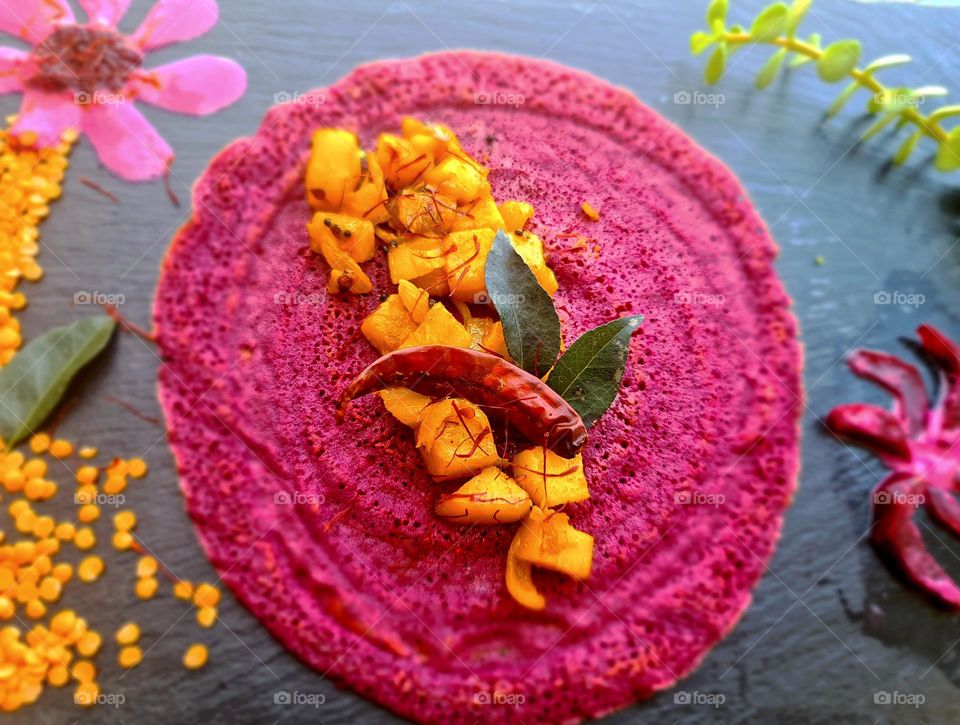 spoted pink Beetroot dish