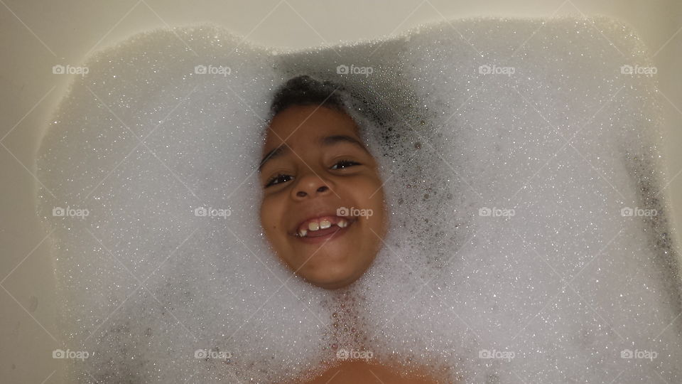 Suds. Enjoying bath time