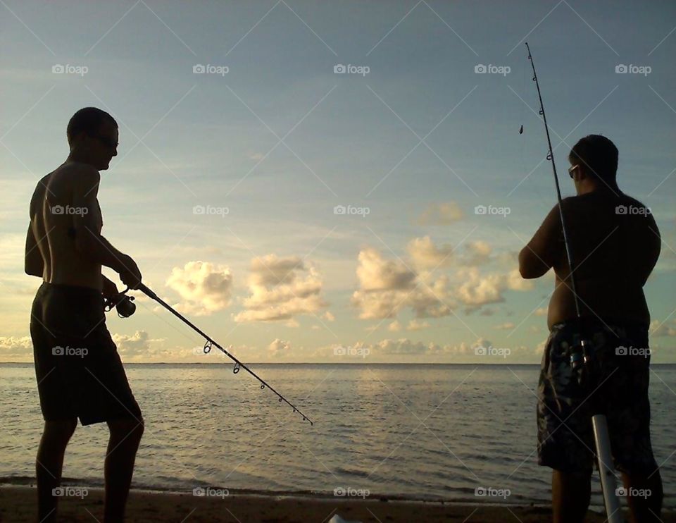 Hawaiian surf fishermen  