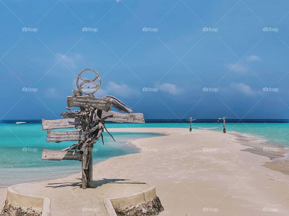 The hammock is located on the beach