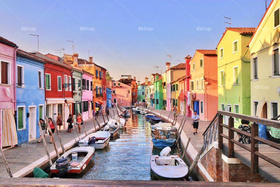 Colored Italian houses