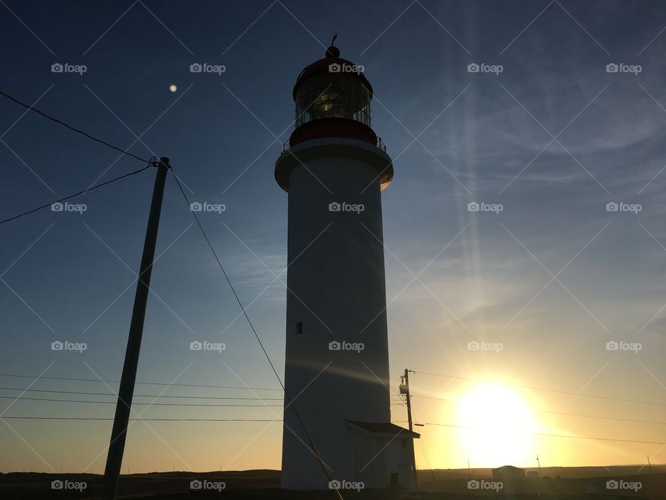Beautiful sunset lighthouse