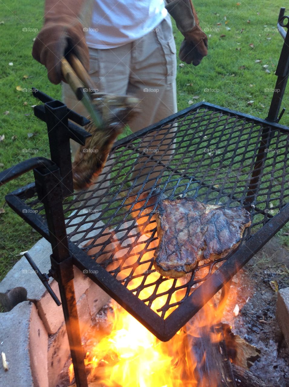 Steak over fire 