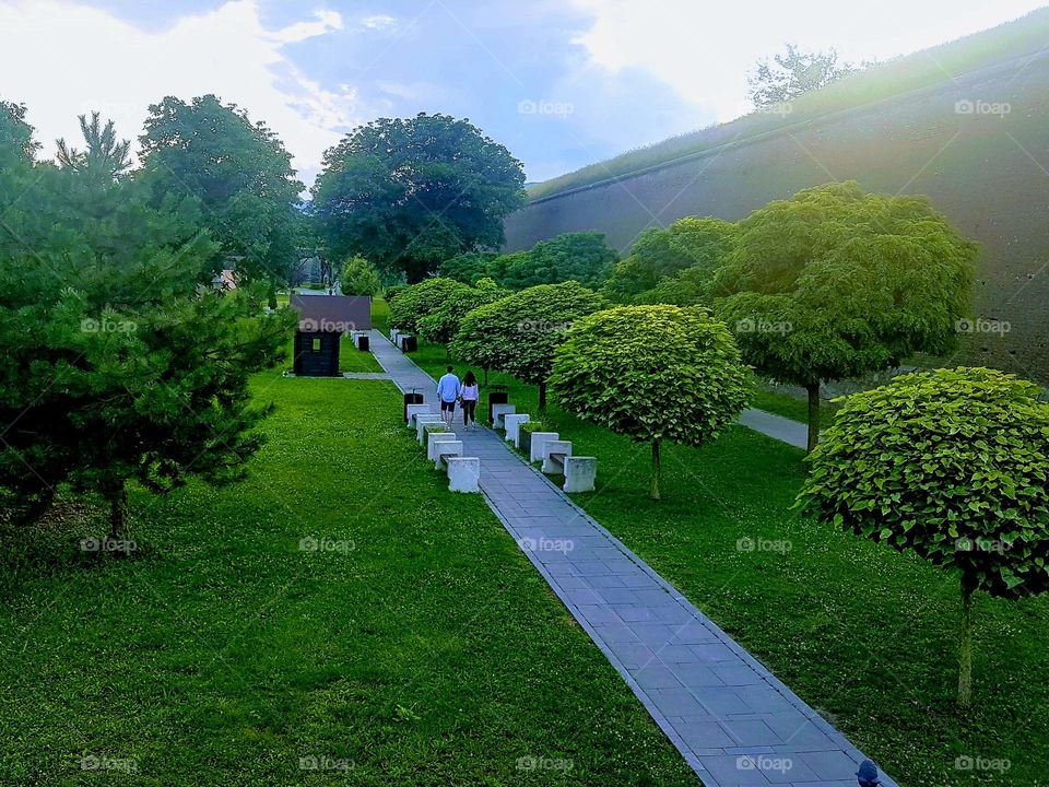 the garden of the Alba Carolina fortress