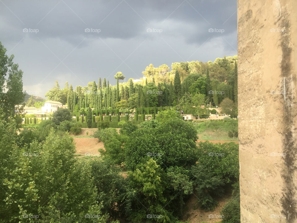 Passing of the storm. Alhambra, Spain 