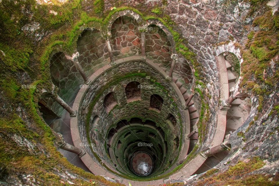 The Initiation Well in Autumn Colors - Quinta da Regaleira, Sintra, Portugal