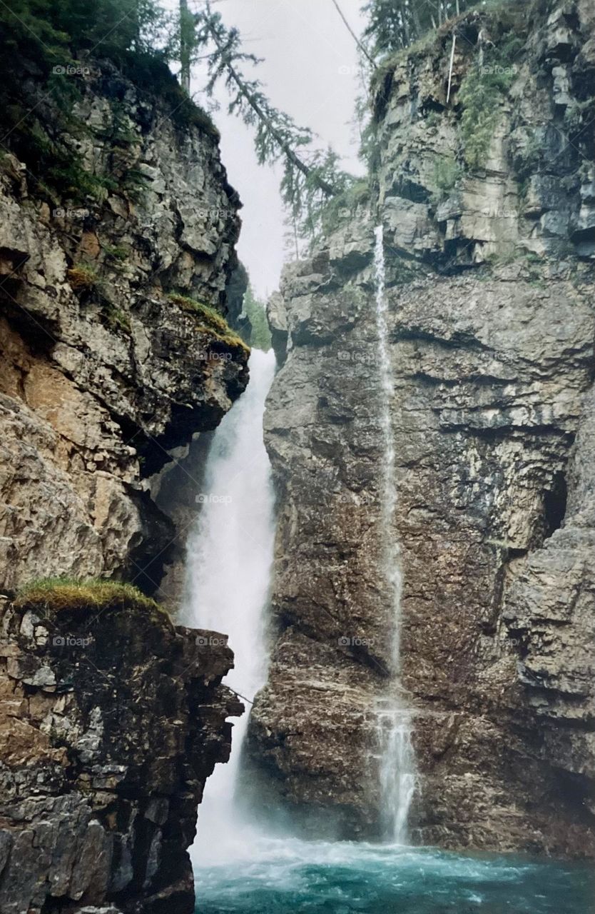 Waterfall on the Johnston’s Canyon trail.