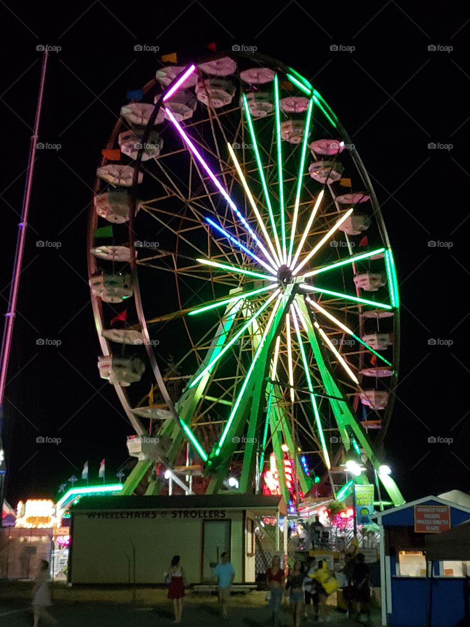 Festival ferris wheel at night