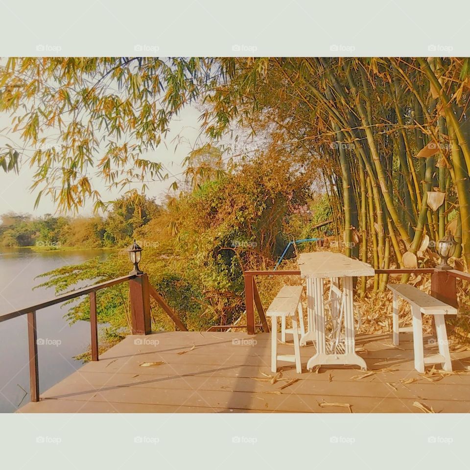 The atmosphere of the balcony of accommodation in other provinces.