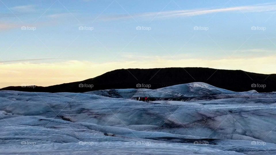 Sunrise over the glacier