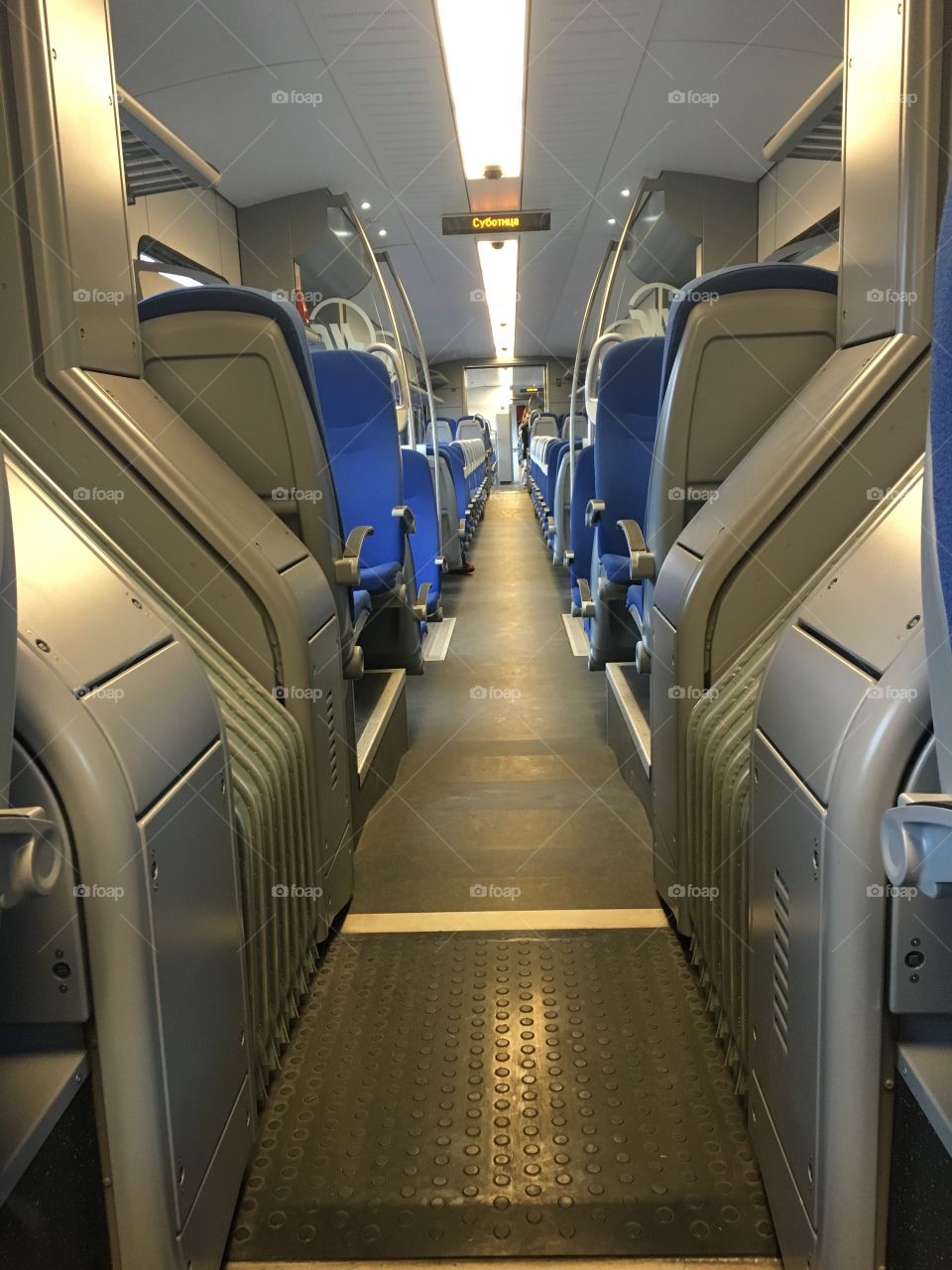 Seats row in a train