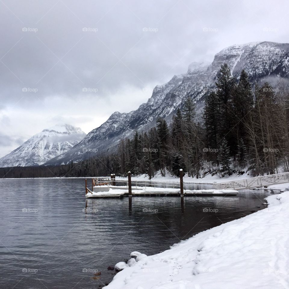 McDonald lake in winter