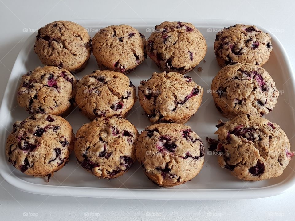 Muffins with blueberries