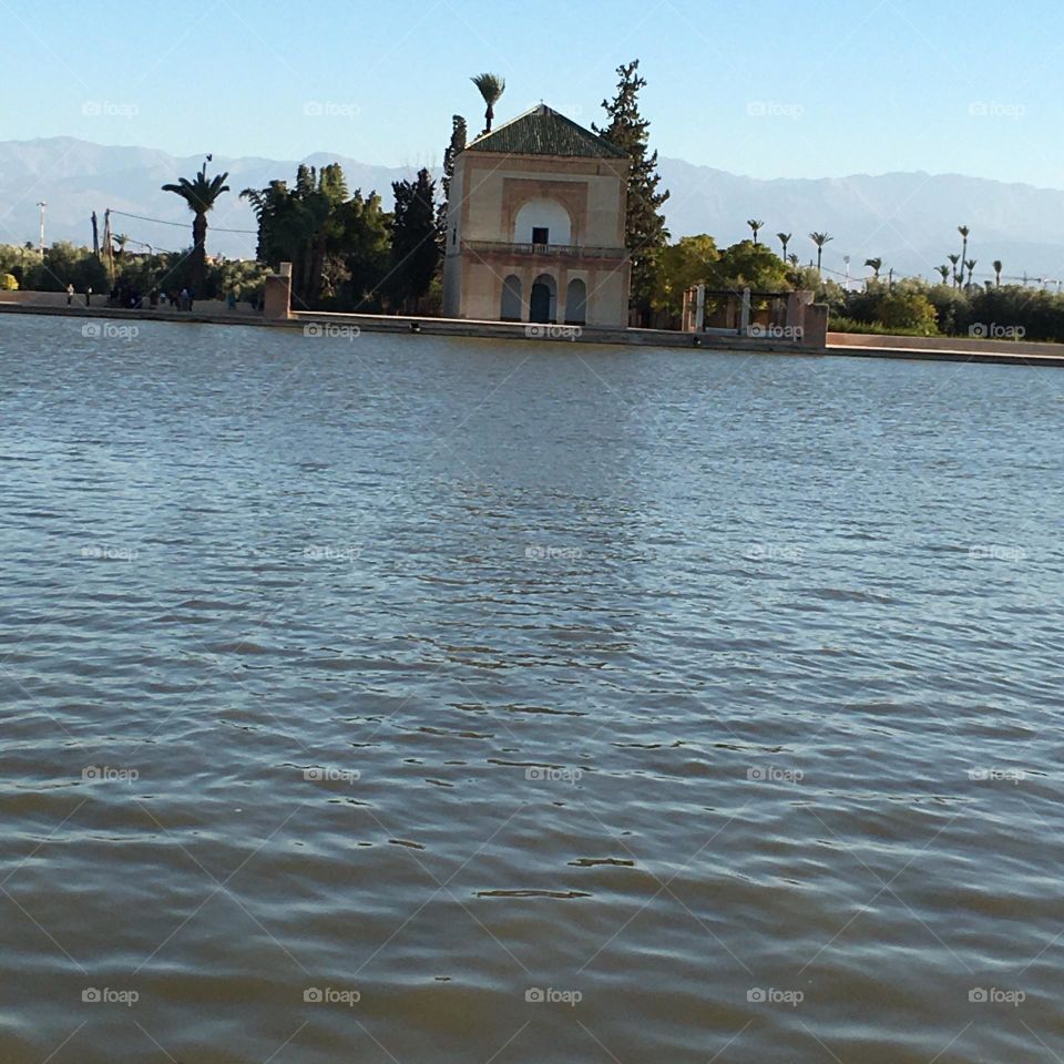 Menara garden famous monument in marrakesh 