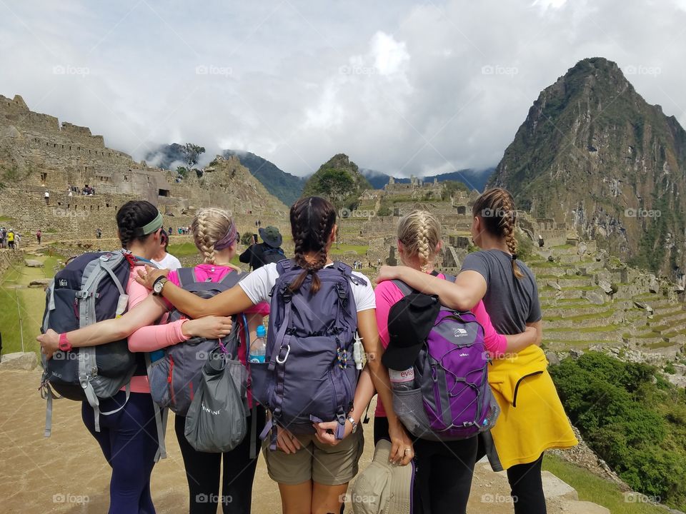 Women with braids in Machu Picchu