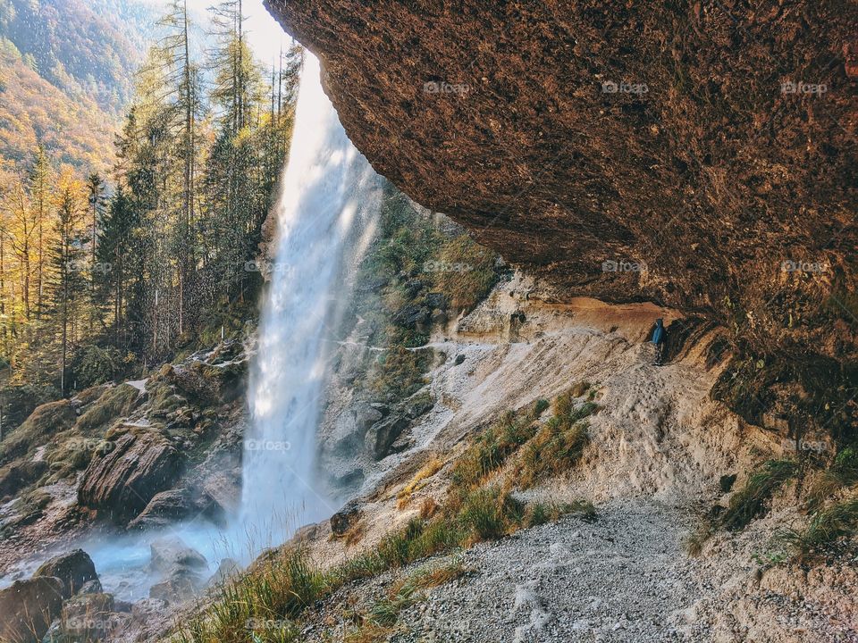 Waterfall in slovenian mountains.