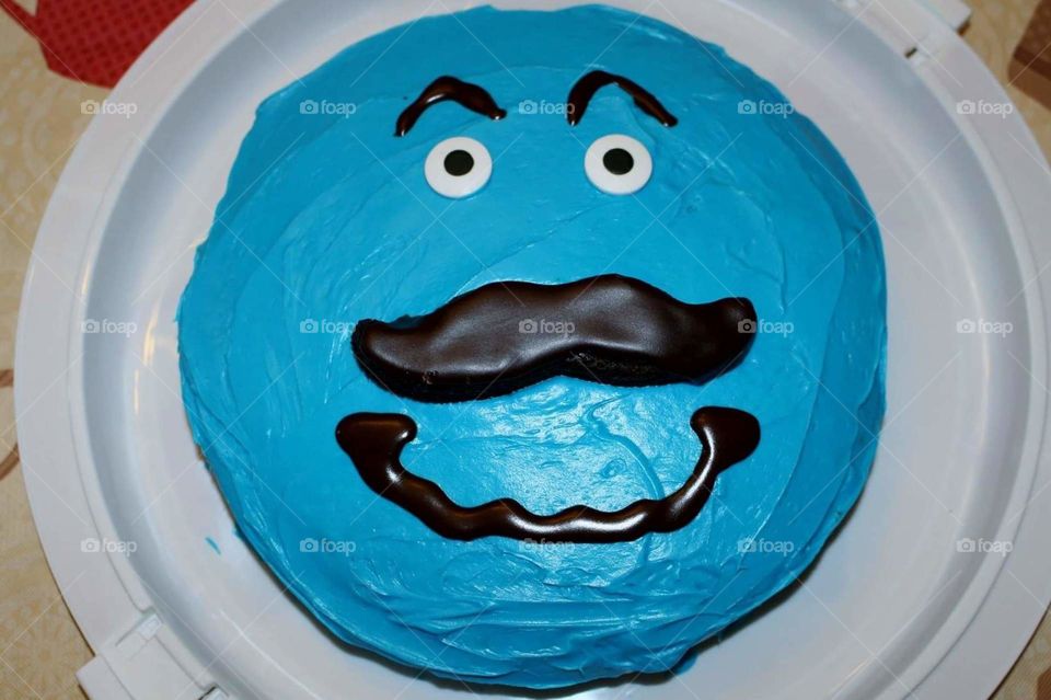 Face cake with mustache