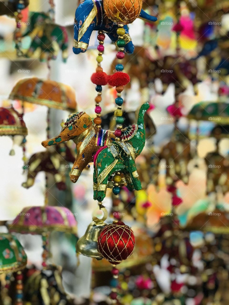 Colourful Indian hanging thoran craft made with hands.