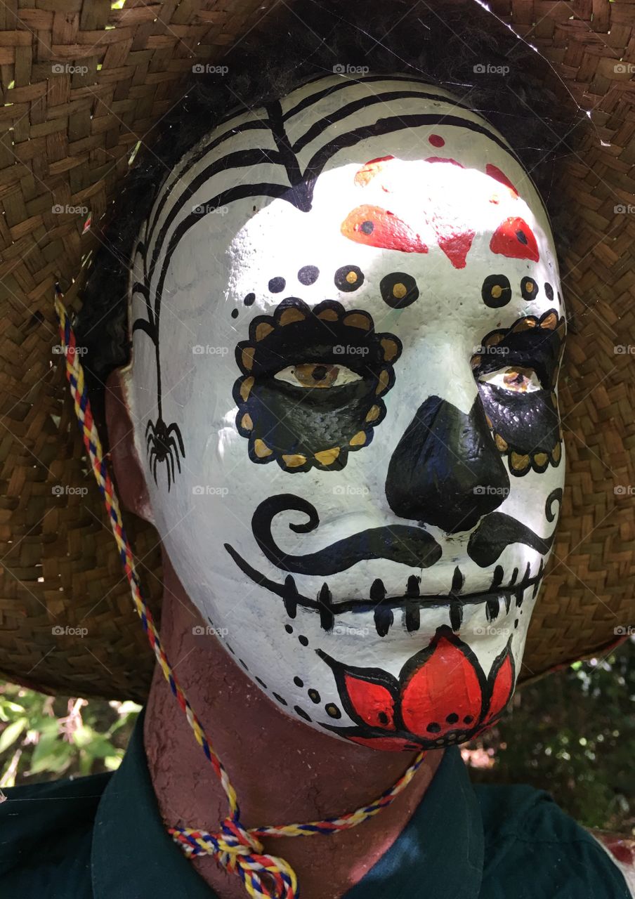 Day of the Dead decoration, face paint, skeleton, Halloween, mannequin, Dia de Los Muertos art