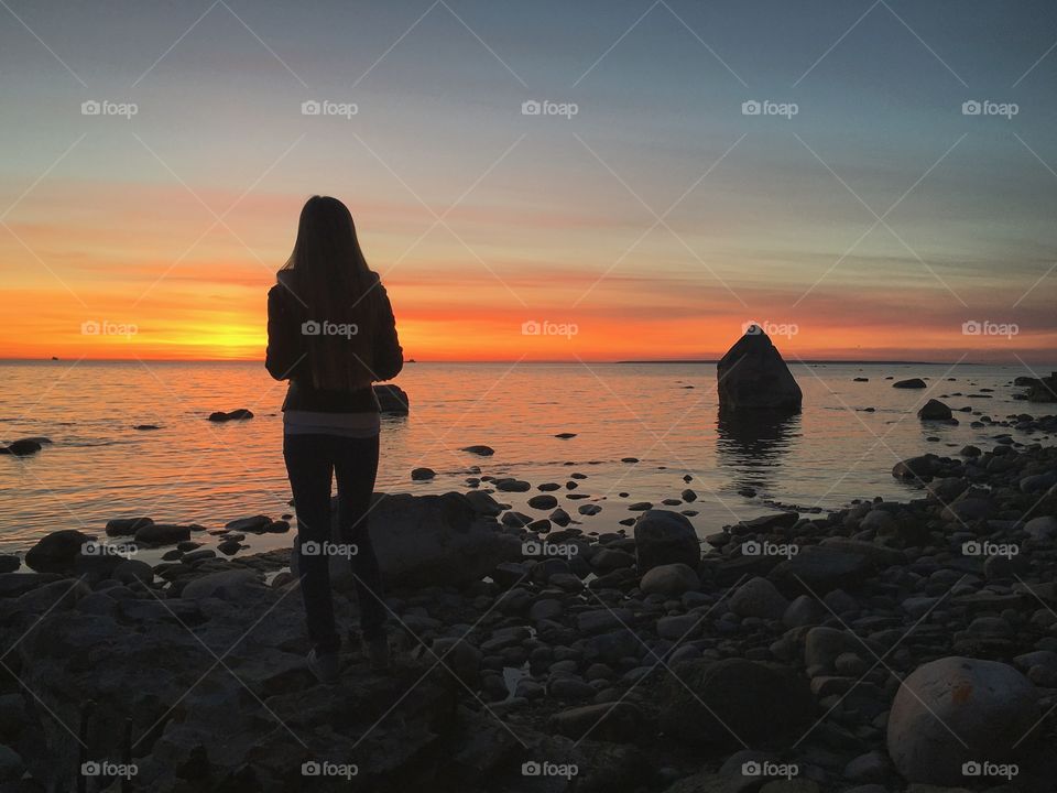 Silhouette on the sunset