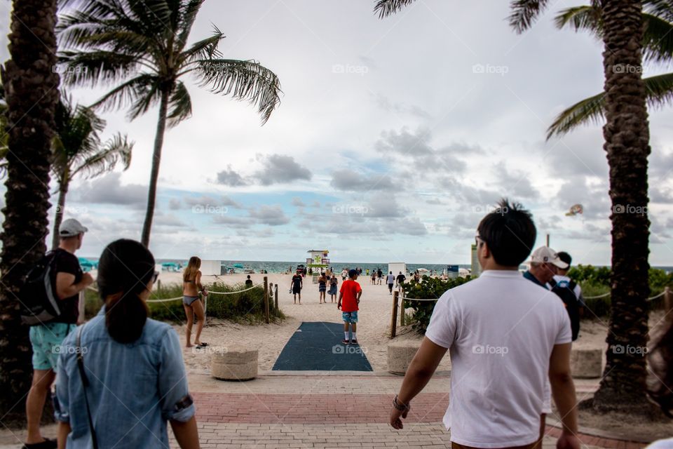 Walking to the beach