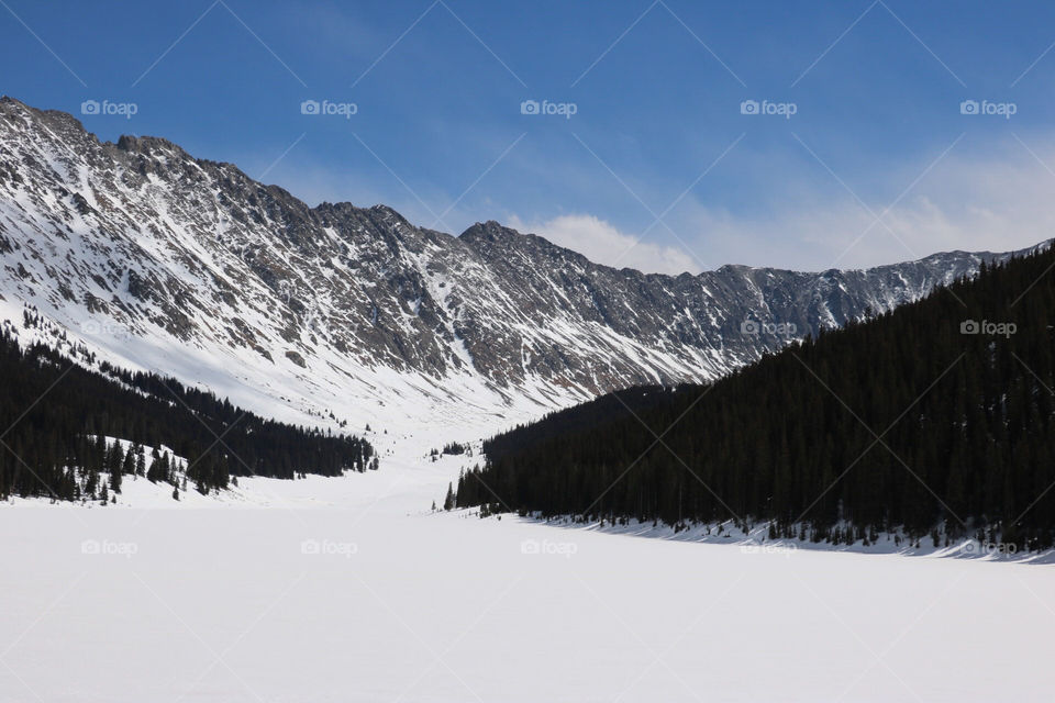 Snow covered mountains outside of Breckenridge, Colorado. 