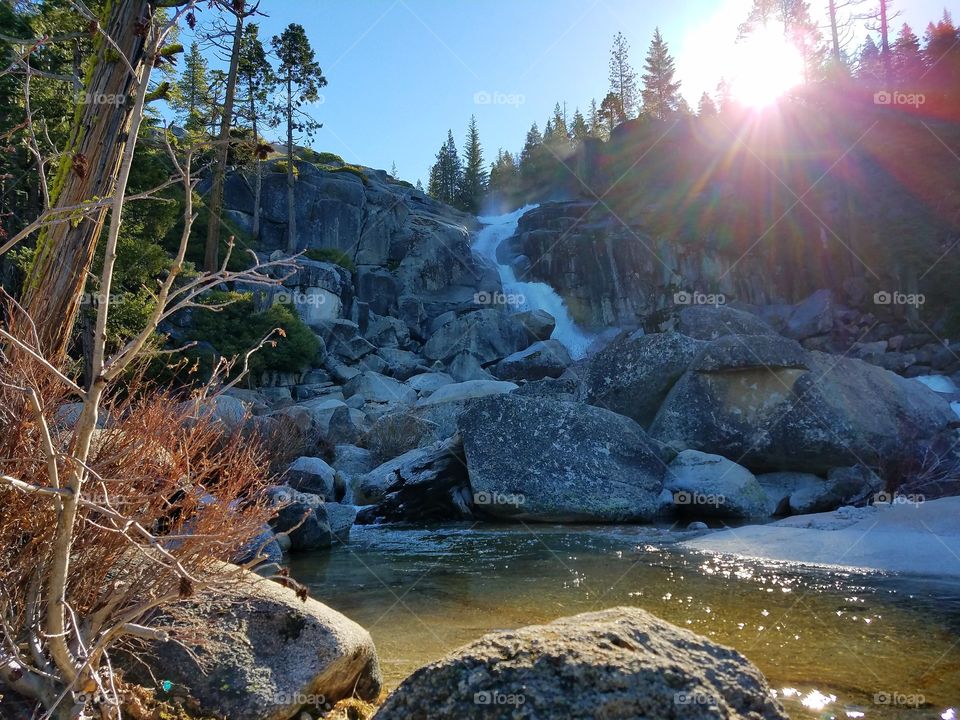 Springtime waterfall with my hiking buds