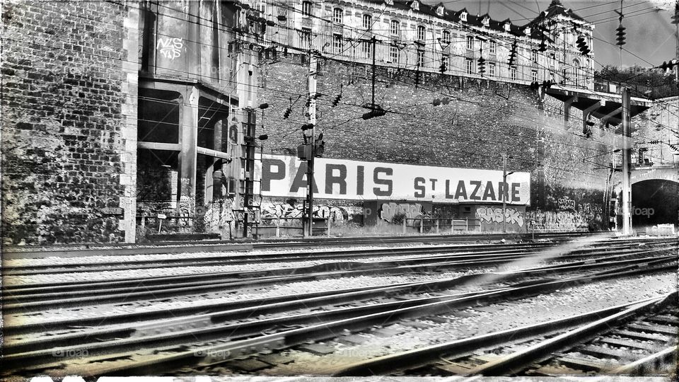 Paris Saint Lazare. arriving at saint lazare train station in Paris will make you feel like time traveling. beautiful colors, old buildings