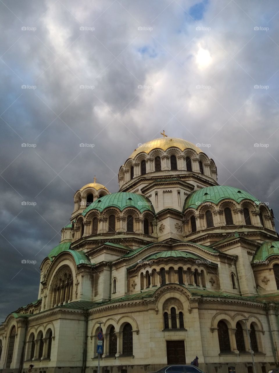 Church and dramatic sky