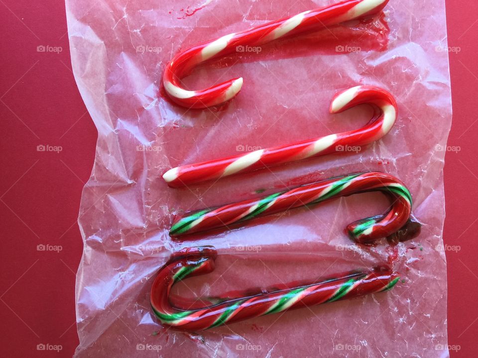 Candy canes beginning to melt