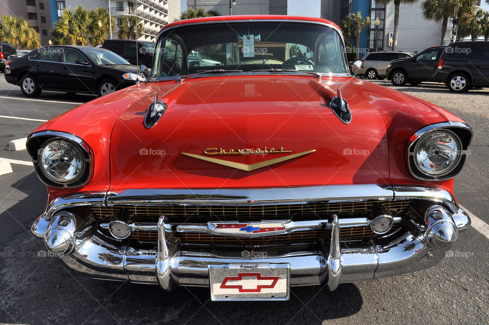 Red vintage car.