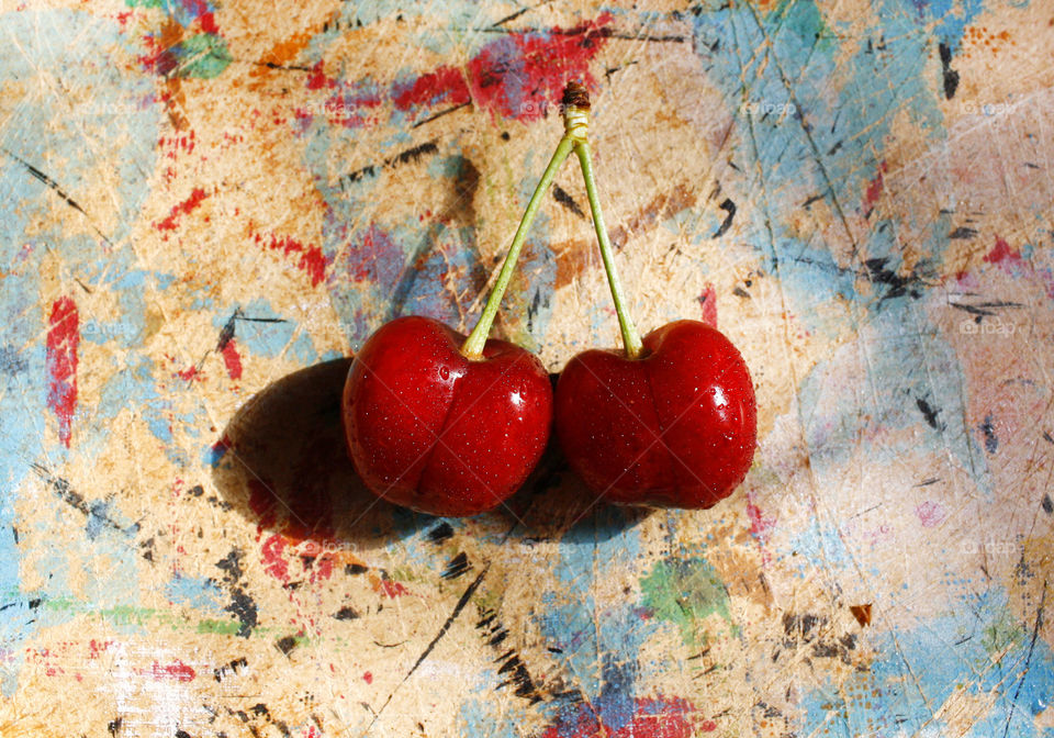 Cherry love. Art background